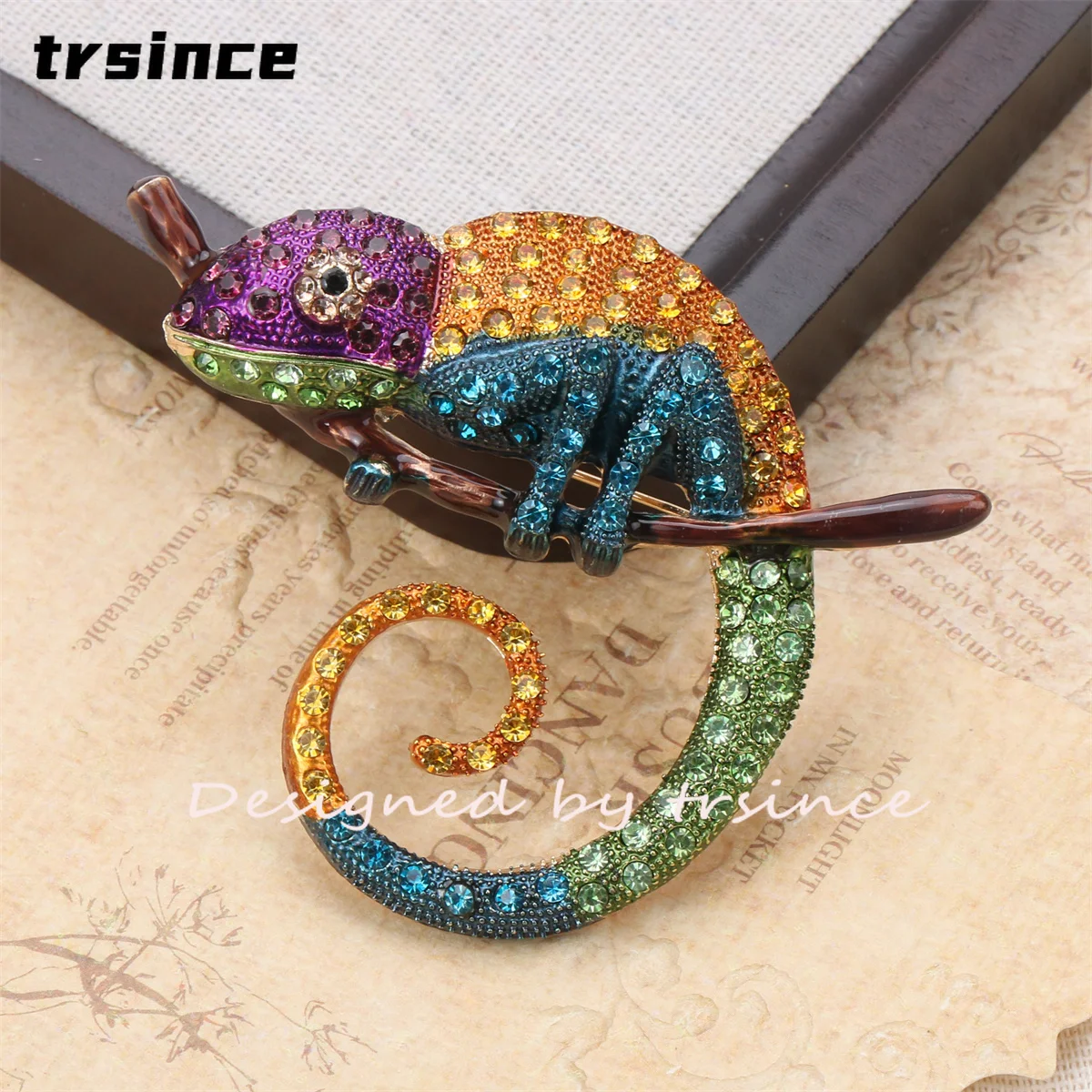 Künstler-Chamäleon-Brosche für Damen, Strass-Malermotiv, Eidechsen-Anstecknadel, Schal- und Mantel-Dekoration, Tier-Schmuck, Geschenk für Partys und den täglichen Gebrauch