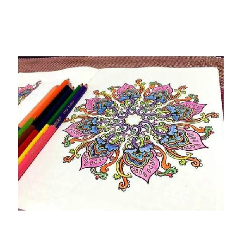 Imagem -06 - Livro de Colorir Anti-stress para Adultos Livro de Arte Criativa Inspiração 50 Mandalas Libros Livros