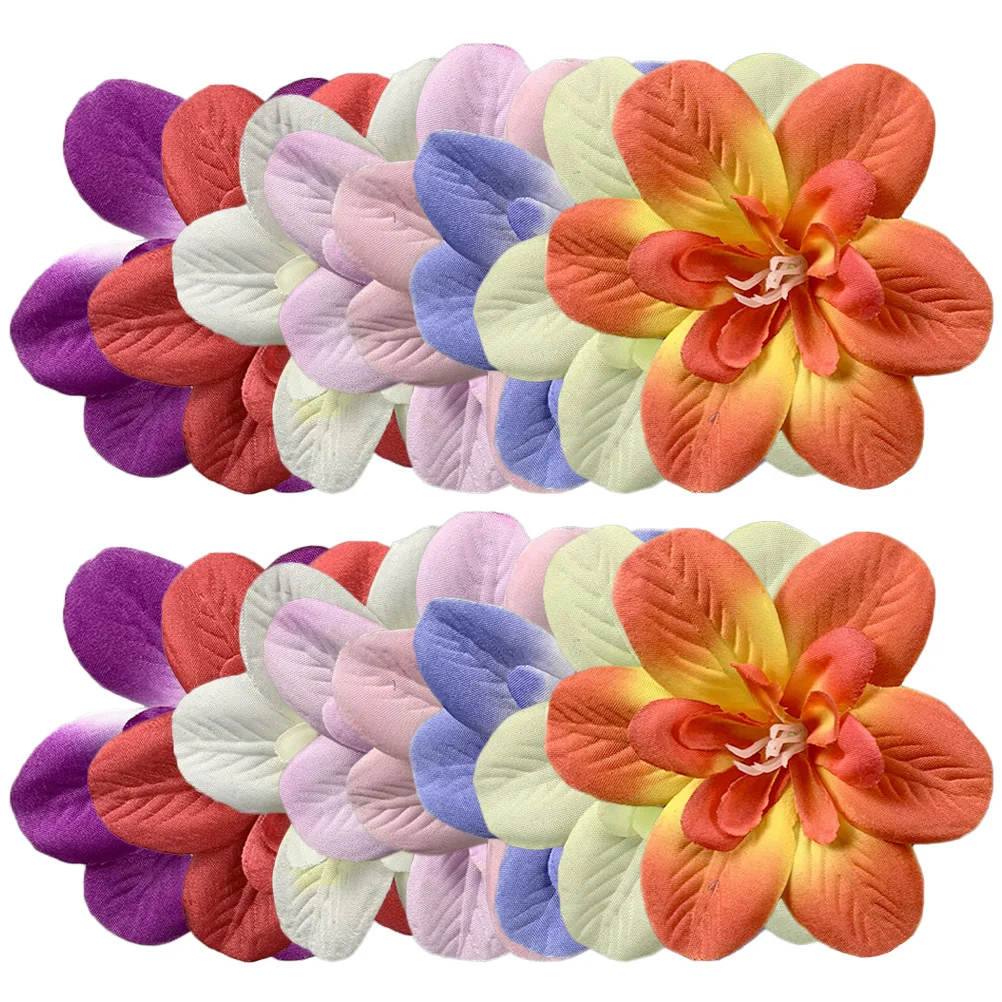 

16pcs Fake Flowers Heads Silk Cloth Plastic Faux Flower Hair Clips Diy Craft Party Decoration Artificial Flowers For Women