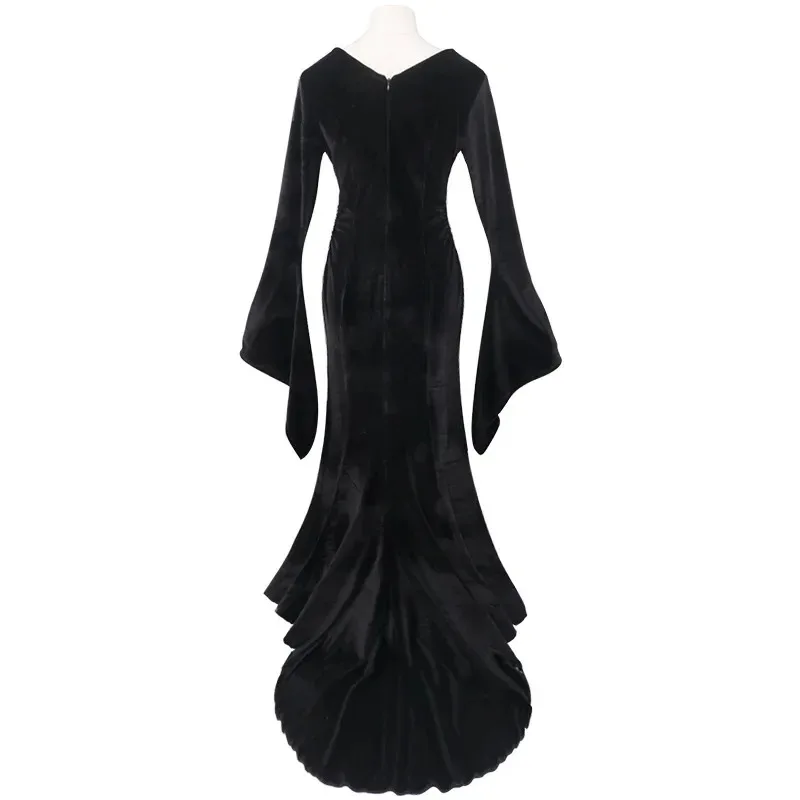 Mercoledì Addams Famiglia Cosplay Uniforme Abito Film Morticia Costume Cosplay Parrucche nere per le donne Carnevale di Halloween Ruolo anime
