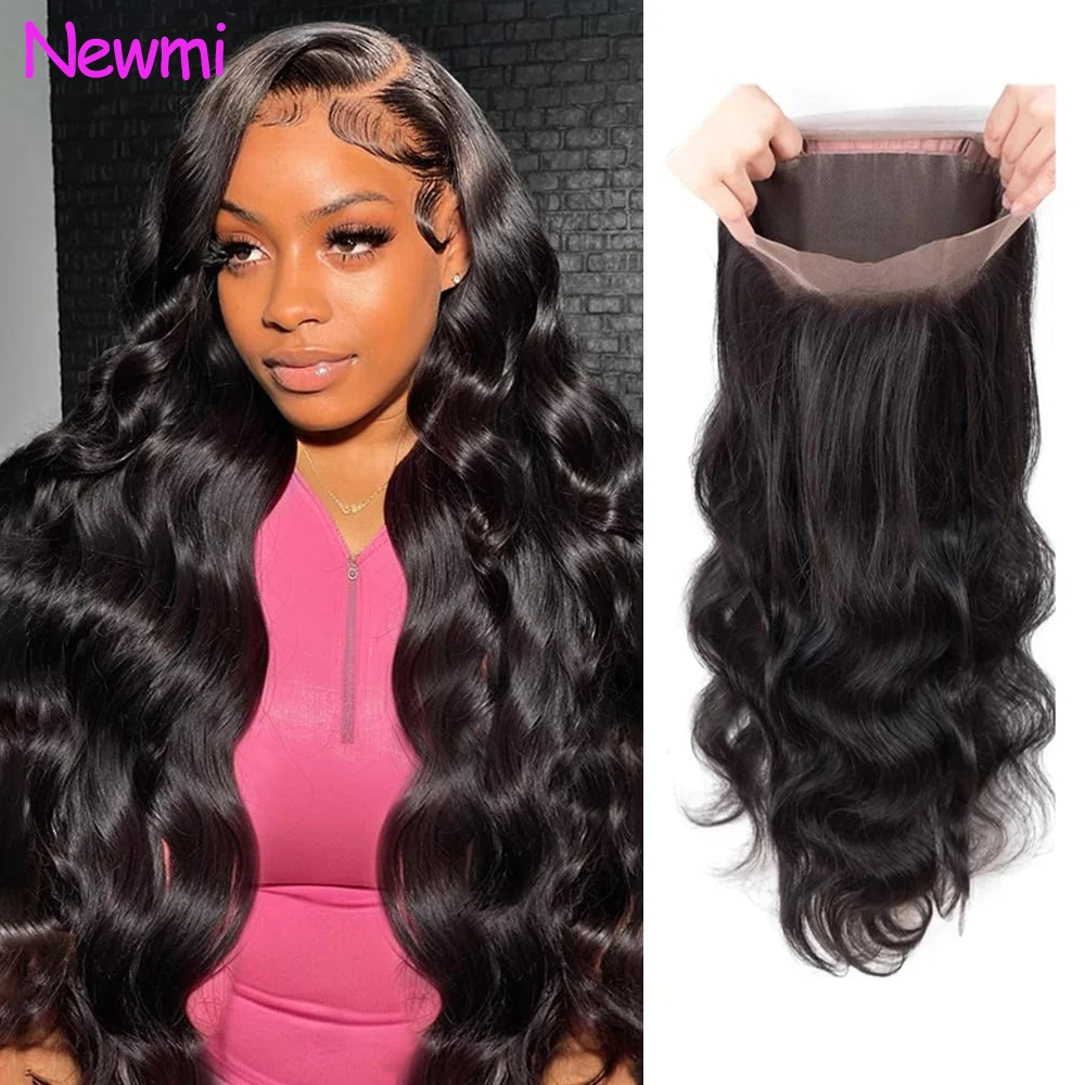 

Новый фронтальный парик Newmi Body Wave 360 Lace Frontal Only из 100% натуральных бразильских волос с прозрачным швейцарским кружевом и детским волосом для женщин