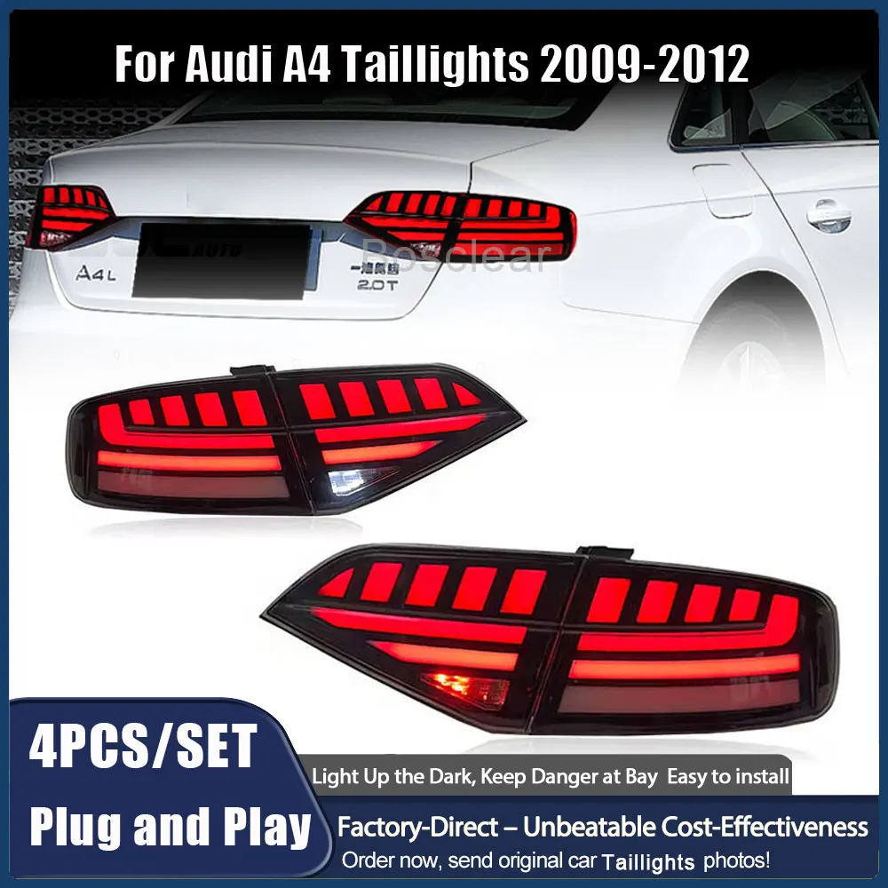 

Светодиодные автомобильные задние фонари в сборе для Audi A4 A4L B8 2009 2010 2011 2012, обновление, мигающий сигнальный светильник, автомобильные аксессуары