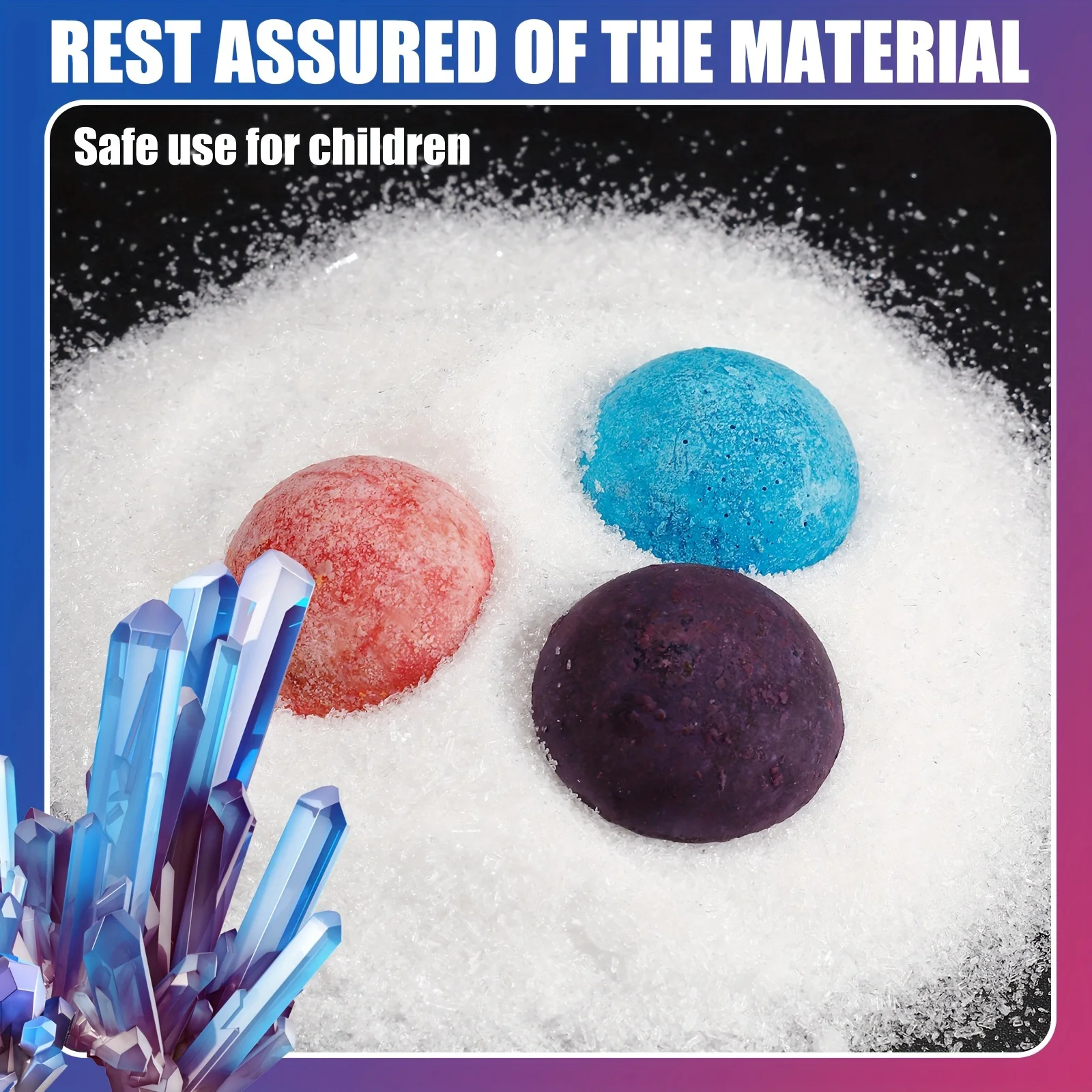 تجارب زراعة الكريستال، ألعاب العلوم والتعليم، بلورات قابلة للنمو بنفسك، لون عشوائي، عيد الميلاد/الهالوين/العام الجديد