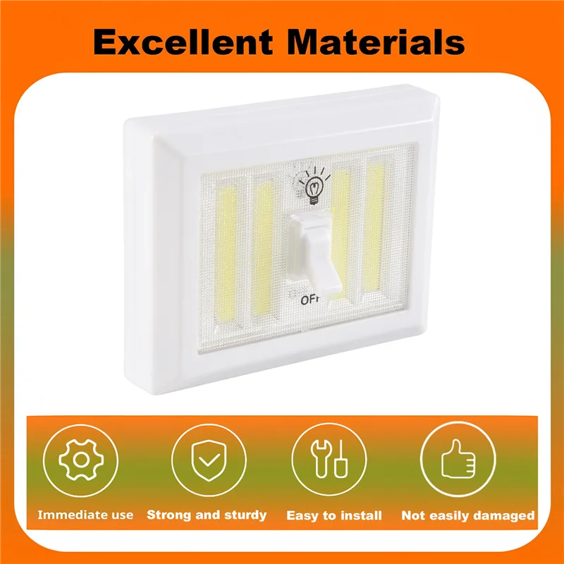 

【Rushed】1Pcs COB Wall Lamp Switch LED Battery Powered Garage Cabinet Closet Lamp Emergency Camping Night Lights