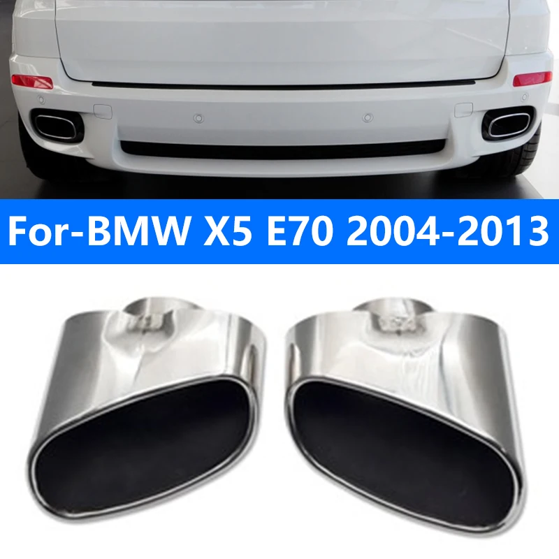 For 2008 to 2013 BMW X5 E70 exhaust pipe upgrade stainless steel chrome welded mount muffler tip nozzle