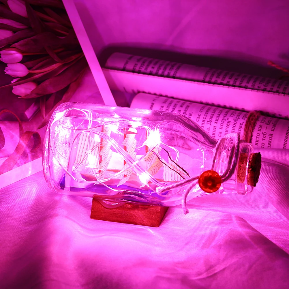 

Drift Bottle String Light Sailing Boat Night Lamp LED Home Decor 2CR2032 Warm Gift Bedroom Living Room Kids Teens