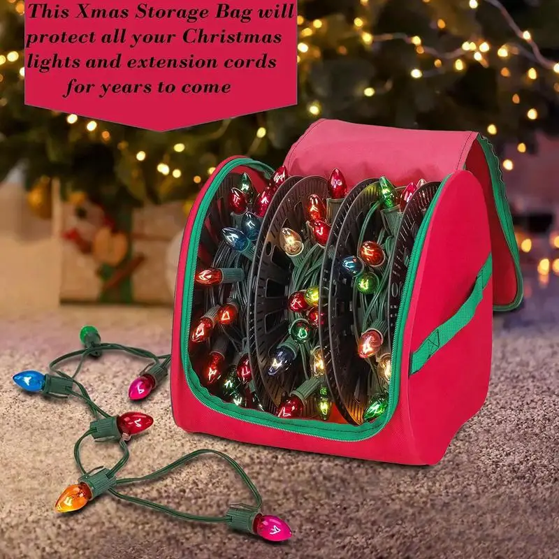 Christmas LED Light Storage Box Oxford Storage Bag For Christmas Decorations Multifunctional Storage Bag With U-zipper