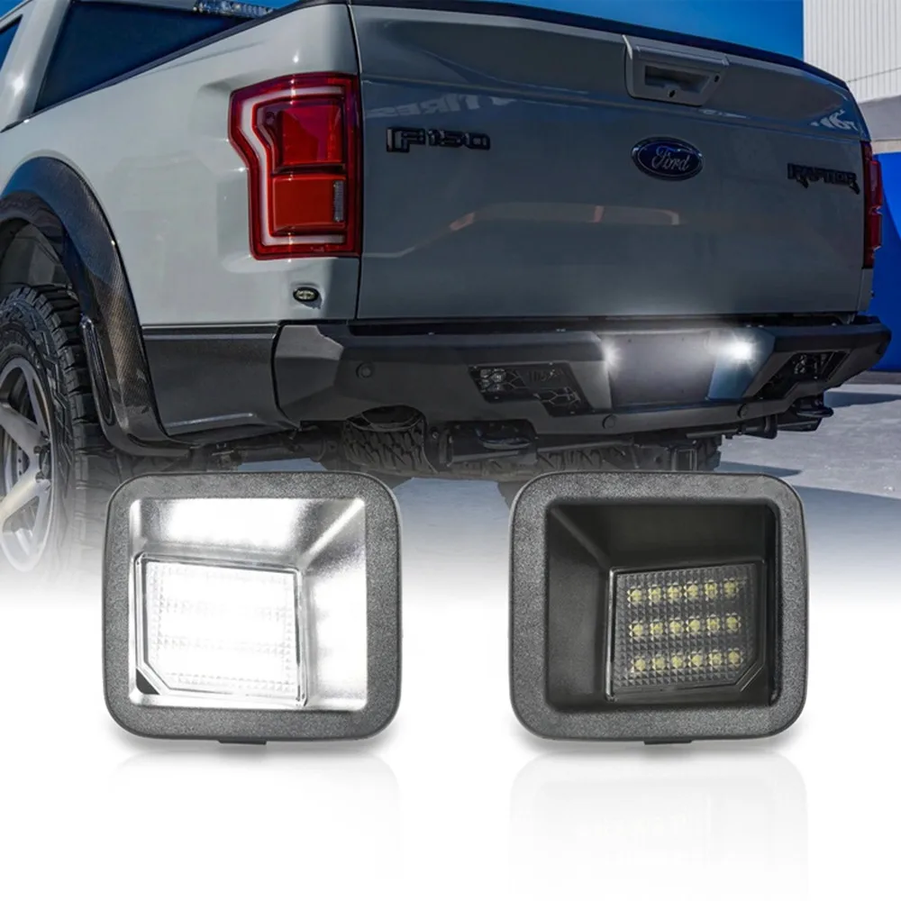 2Pcs 6500K White LED License Number Plate Light Tag Lamp For Ford F350 F250 F450 Super Duty Canbus Error Free