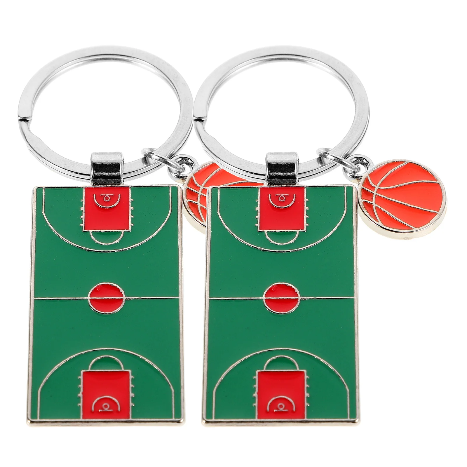 2 قطعة سلسلة مفاتيح ملعب كرة السلة متينة وأنيقة للرياضات الخارجية لعبة كرة السلة تذكارية كيرينغ لمحفظة حقيبة الظهر #6