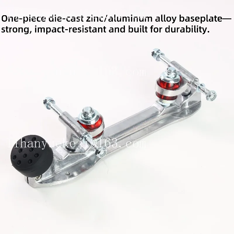 Durable die-cast zinc roller skate plate for beginners with rubber toe stop quad skate base