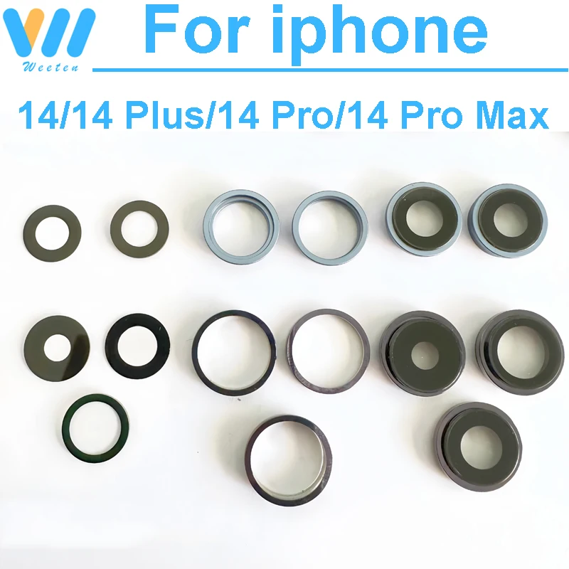 Rear Back Camera Lens With Frame Bracket Metal Ring Bezel Rear Camera Glass Lens Cover For iphone 14 Plus 14 Pro 14 Pro Max