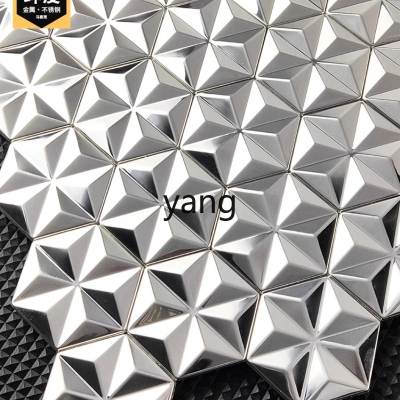 

LH metal hexagonal tile stainless steel wall tile kitchen dining room wall sticker mirror self-adhesive
