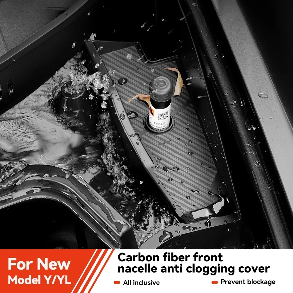 for Tesla Model 3 Highland Model Y Juniper 2026 Front Cabin Anti-Clog Cover Water Channel and Leaf Blocking Mod Accessory