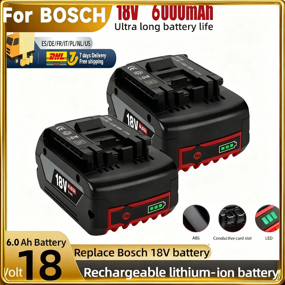 100% pour BOSCH 18V batterie batterie au Lithium d'origine pour batterie BOSCH 6.0AH outil d'origine batterie Rechargeable