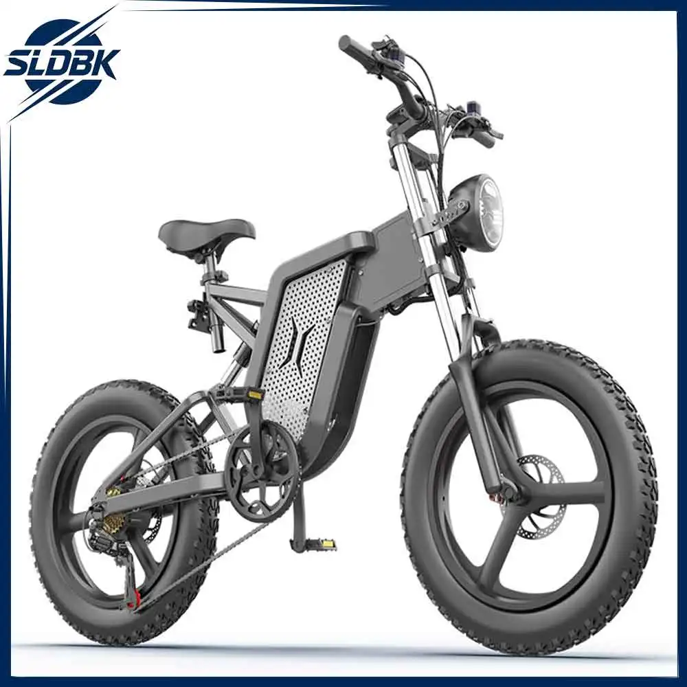

SLDBK X20 Electric Bike Mountain Moped Ebike 20Inch Fat Tire 2000W 48V 35AH Men's Road EBike Electric Bicycle For Adults E-Bikes