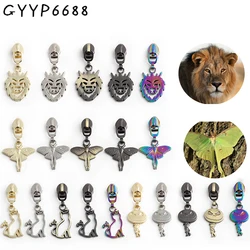 Moth/Lion/Cat Shape Animal 5# Nylon Metal Zipper Slider Head For Handwork Clothes Purse Bag Handbag DIY Sewing Craft Accessories