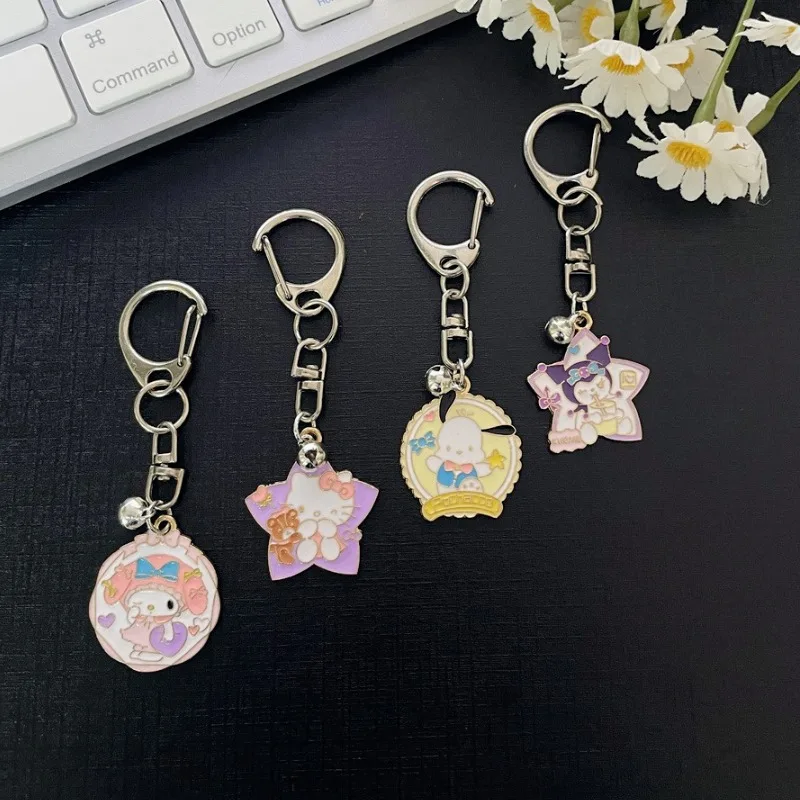 

Sanrio Kuromi Melody Hello Kitty Keychain Accessories Anime Action Figures Cartoon Metal Pendant Bags Exquisite Decoration Gifts