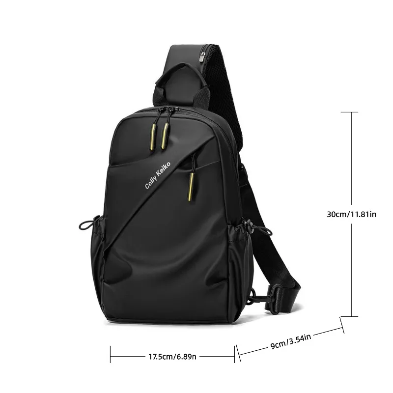 Minimalistische Herren-Brusttasche aus PU-Folie, Wasserdichte Umhängetasche, Neue Modische und Lässige Reise- und Pendler-Crossbody-Tasche – Detail 10