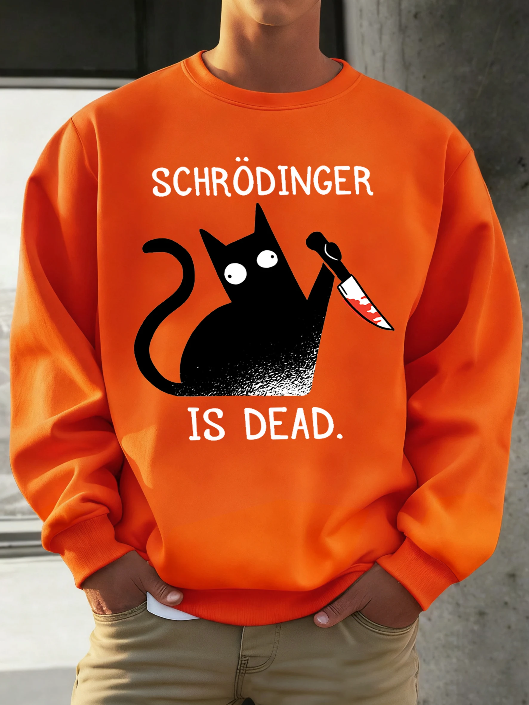 Schrödinger Cat Is Dead Gedrukt Heren Basics Warme Kleding Comfortabel Hip Hop Sweatshirts Casual Mode Hoody Joggen Eenvoudige Tops