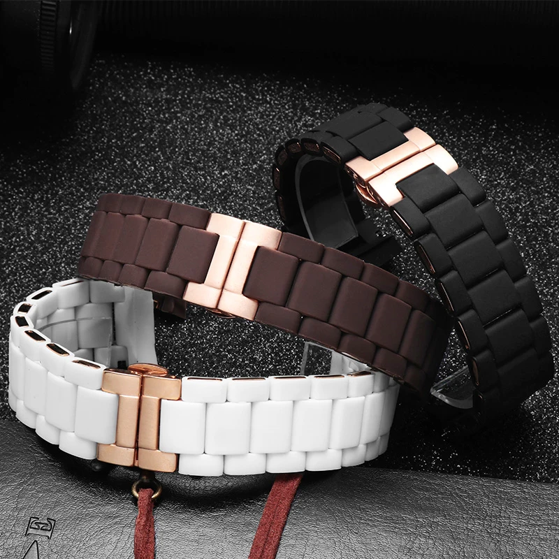 Replace Silicone Strap SWith AR5889 5890 5920 5919 Men's And Women's 20mm23mm Glue-Covered Steel Watch Band