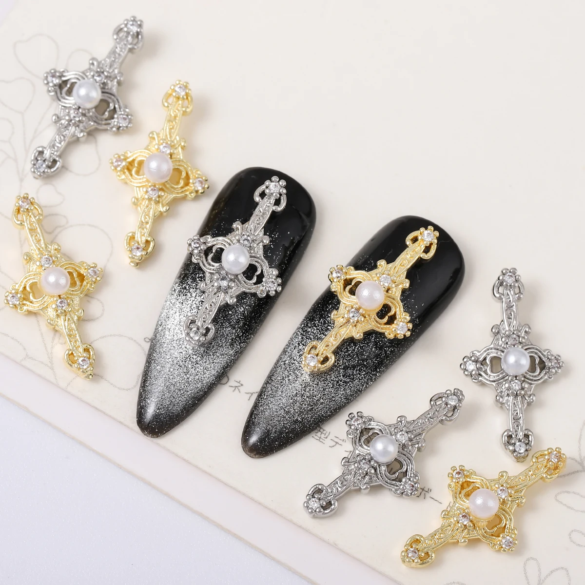 

5 шт., медные инкрустированные алмазы для ногтей в европейском стиле