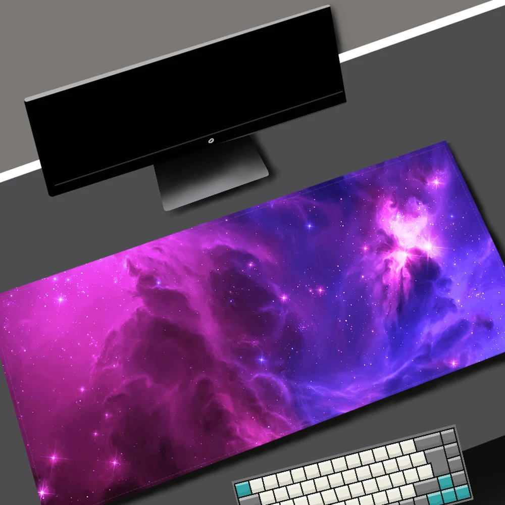 لوحة ماوس أرجوانية مقاس Xl، لوحة ماوس سديم Xxl، حصيرة لوحة مفاتيح ألعاب Xl، الكون السماوي مع حصيرة النجوم والكواكب