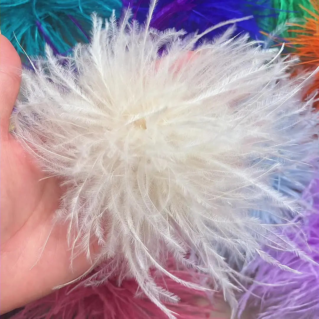 Ostrich Feather Flower Brooch Hair Clip 17-20cm Feather Corsage Costume Decoration Stage Performance Prop DIY Fashion Accessory