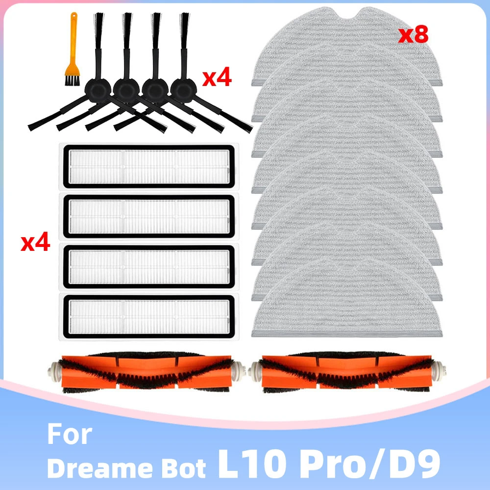 For Dreame Bot L10 Pro D9 TROUVER LDS Finder Robot Vacuum Cleaner Parts Main Side Brush Filter Mop Cloths Replacement