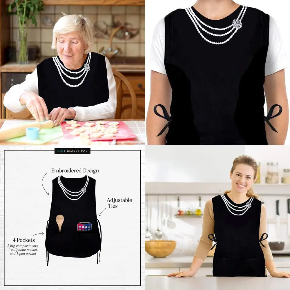 

Plus Size Women's Pocketed Cobbler Aprons, Spanish Style