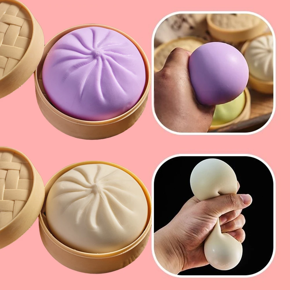 

Ультра-мягкая декомпрессионная игрушка Bao Bun, приготовленная на пару, игрушка для снятия тревоги, трюк, забавные игры, снятие стресса, большая игрушка-булочка