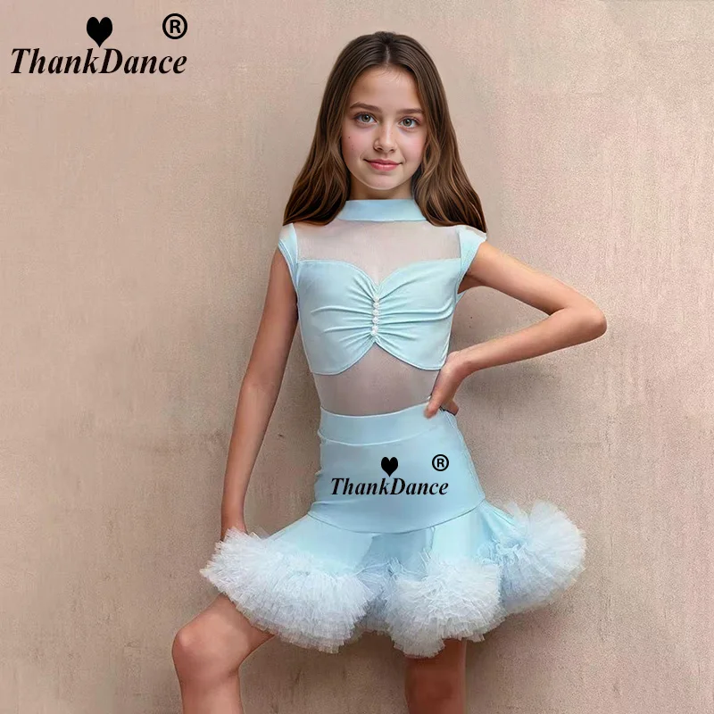 Mädchen Latin Praxis Tragen Kind Nationalen Standard Tanz Kleidung Ballroom Dance Training Outfits Tops mit Rock