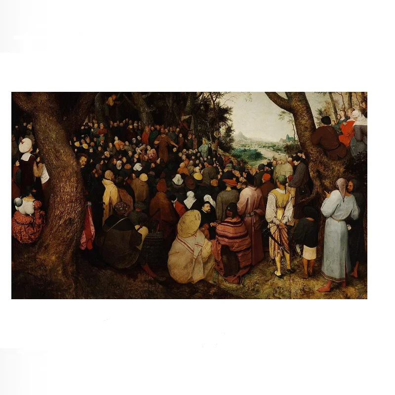 Pieter Bruegel the Elder The Sermon of St. John the Baptist, Print Art Canvas Poster, For Living Room Decor, Home Wall Picture