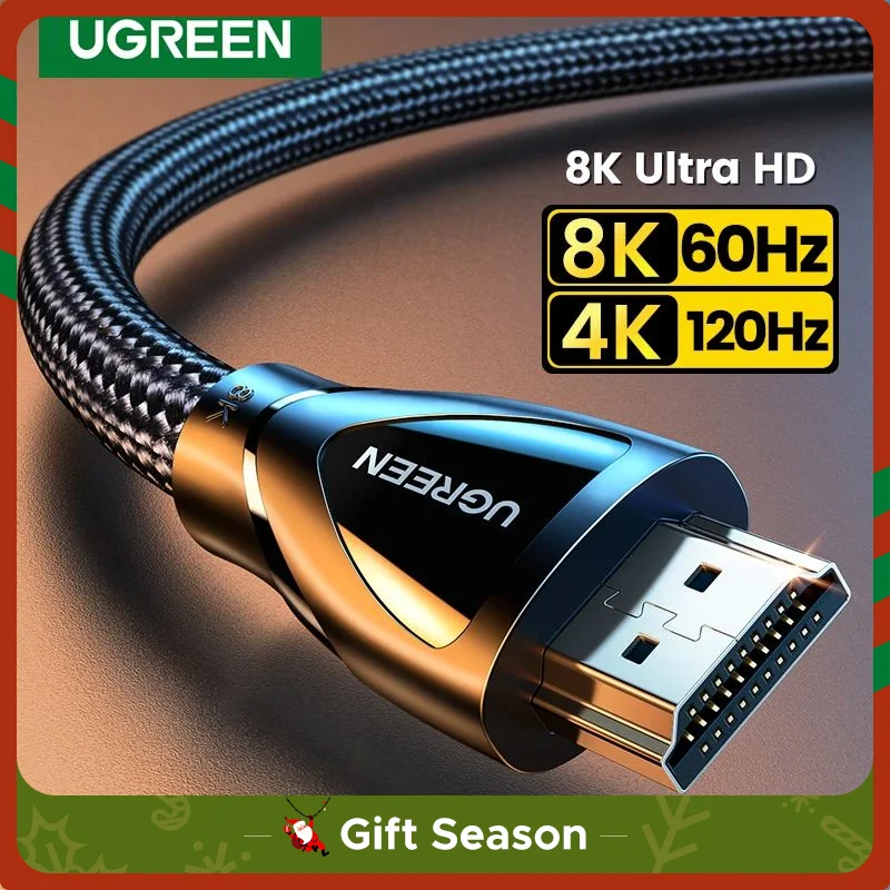 Ugreen-Cable HDMI 2,1 para Xbox Series X, divisor 8K/60Hz 4K/120Hz, para Xiaomi Mi Box PS5, HDR10 + 48gbps, HDMI 2,1