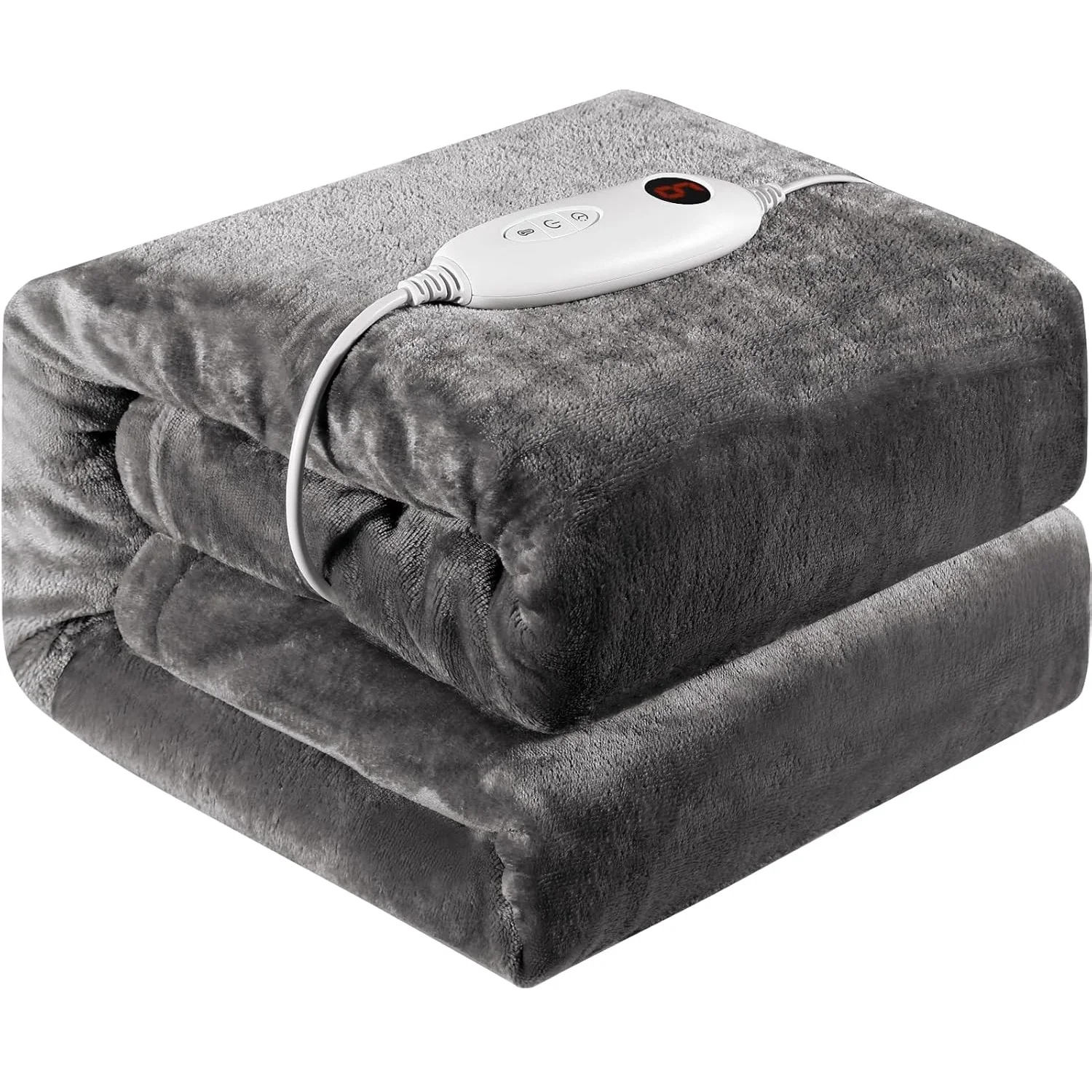 Heated Electric Blanket Twin Size180x130cm, Flannel Electric Blanket with 6 Heating Levels & 1-9 Hours Auto Shut Off, Washable