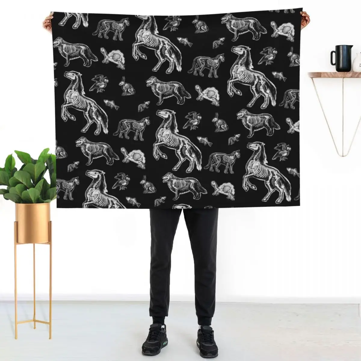 Veterinary Technician :: X-ray Animal Bones Anatomy Throw Blanket Luxury heavy to sleep halloween Soft Heavy Blankets