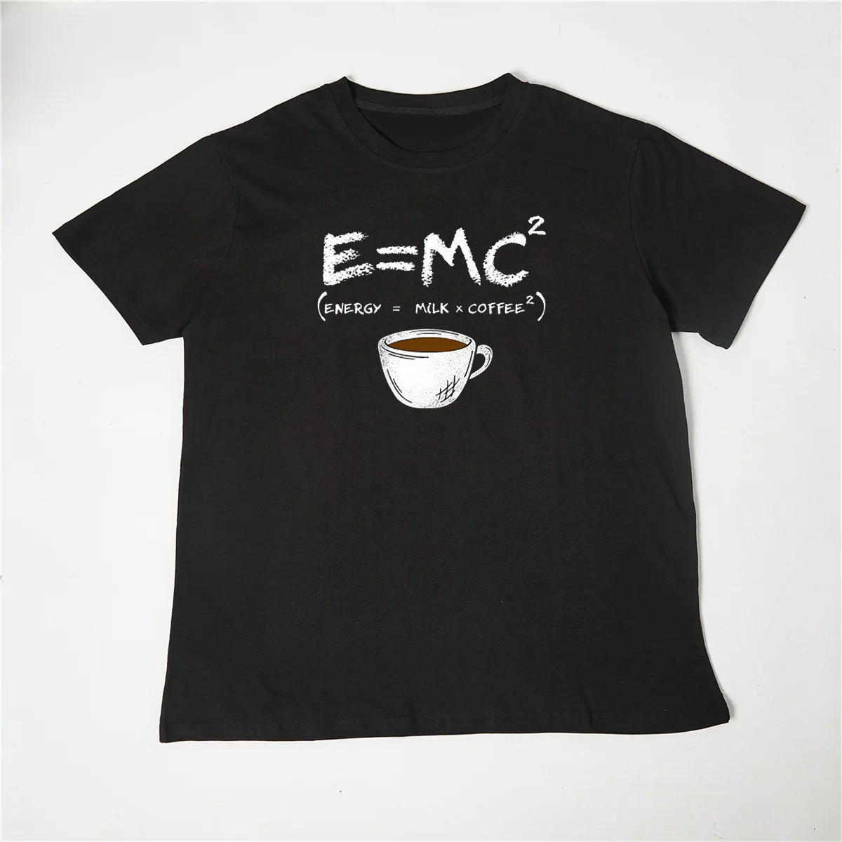 

Energy=Milk+Coffee Printing Men Tshirt Casual Breathable Tshirts Funny Cotton Loose Tees Shirts Street Oversized T-Shirts Man