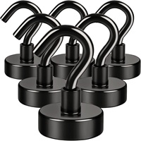 10 pack, black magnet hooks, 25 pound strong magnet hooks, heavy duty epoxy coating, magnetic cruise hooks for refrigerators