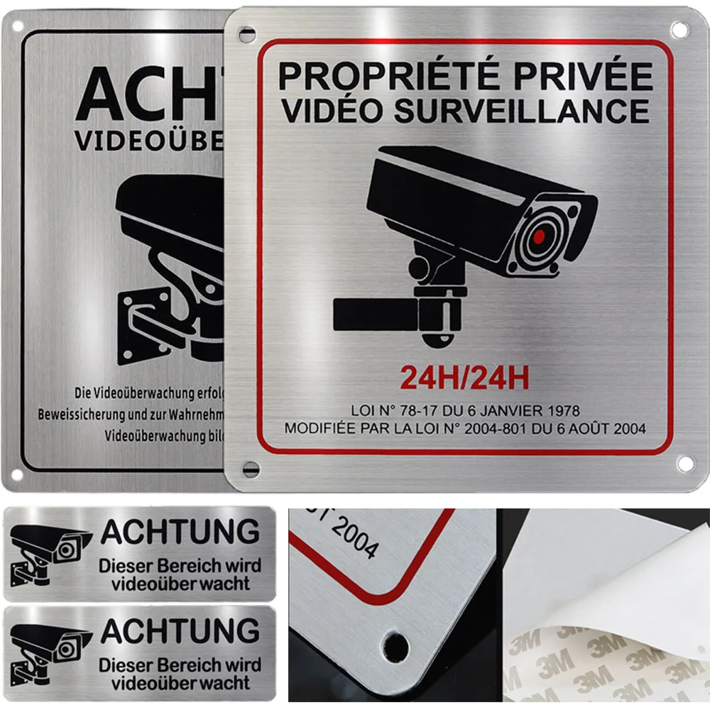 Video Surveillance Sign, Security Camera Signs, Reflective and Waterproof Material 24 Hour Surveillance Sign for Home/Business