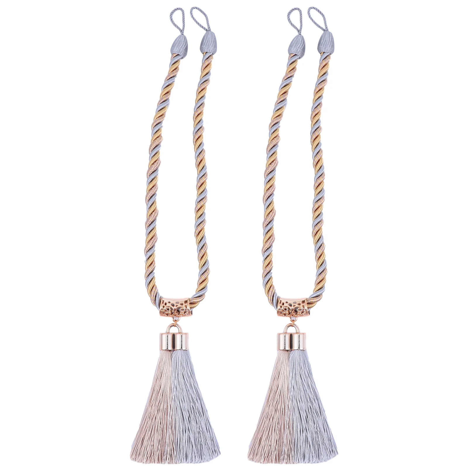

1 Pair Bead Tiebacks Braided Curtain Hanging Rope For Living Room Bedroom Bathroom Wall Door Hanger Decorative Drapery Holder