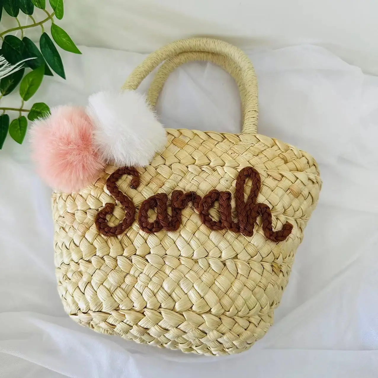 Cesta personalizada de paja, bolsa de despedida de soltera, bolsa de dama de honor personalizada, bolsa de regalo, bolsas de boda, cesta de cumpleaños, venta al por mayor