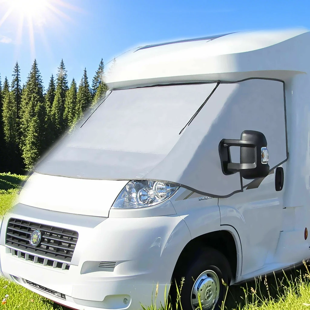 Caravans Front Window Sunshade With Mirror Cutouts Windshield Cover Curtain Fit For Fiat Ducato Peugeot Boxer Citroen Relay X250