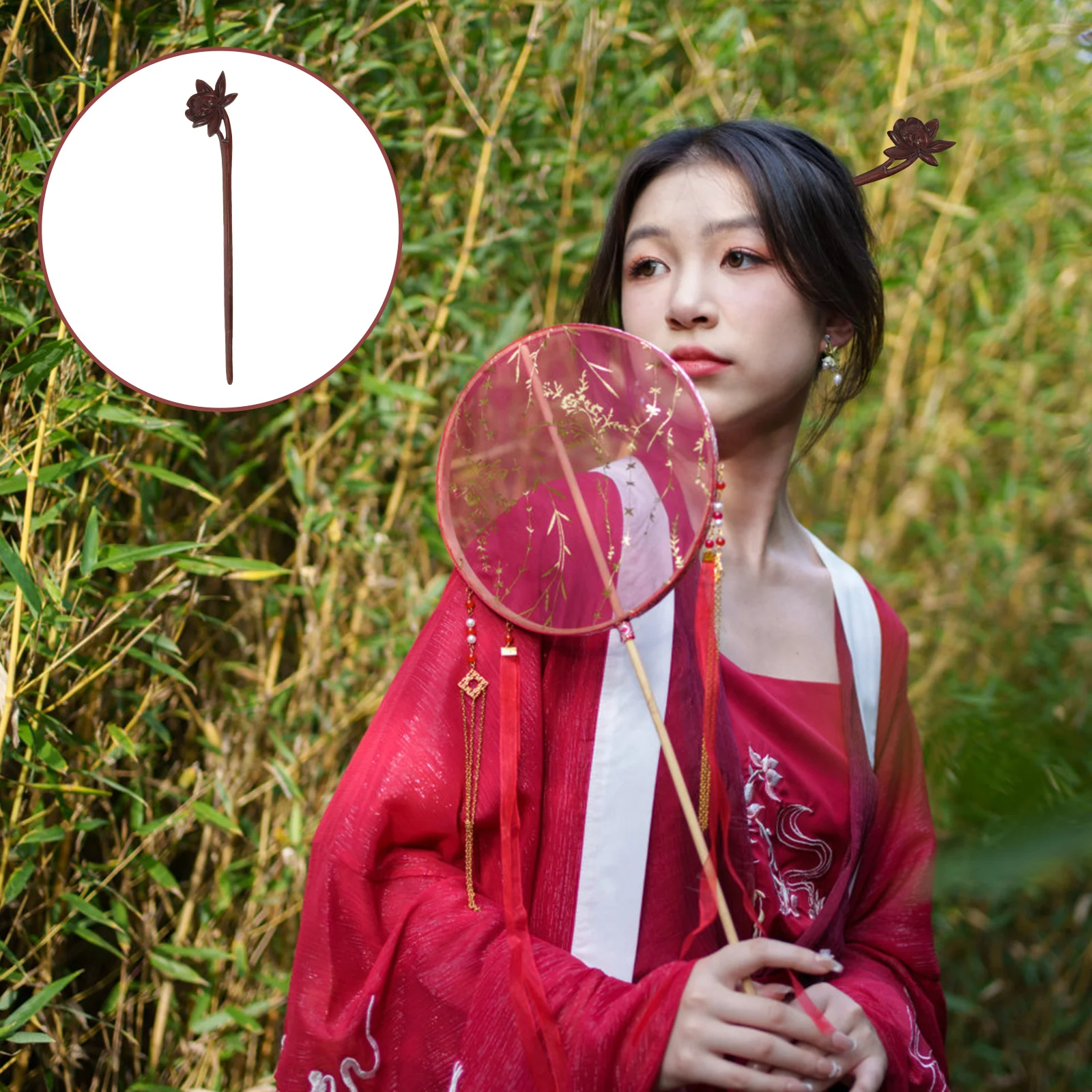 

Classic Lotus Hair Stick Handcrafted Wooden Hairpin for Women Vintage Style Hair Sticks Natural Material No Damage Secure Hold