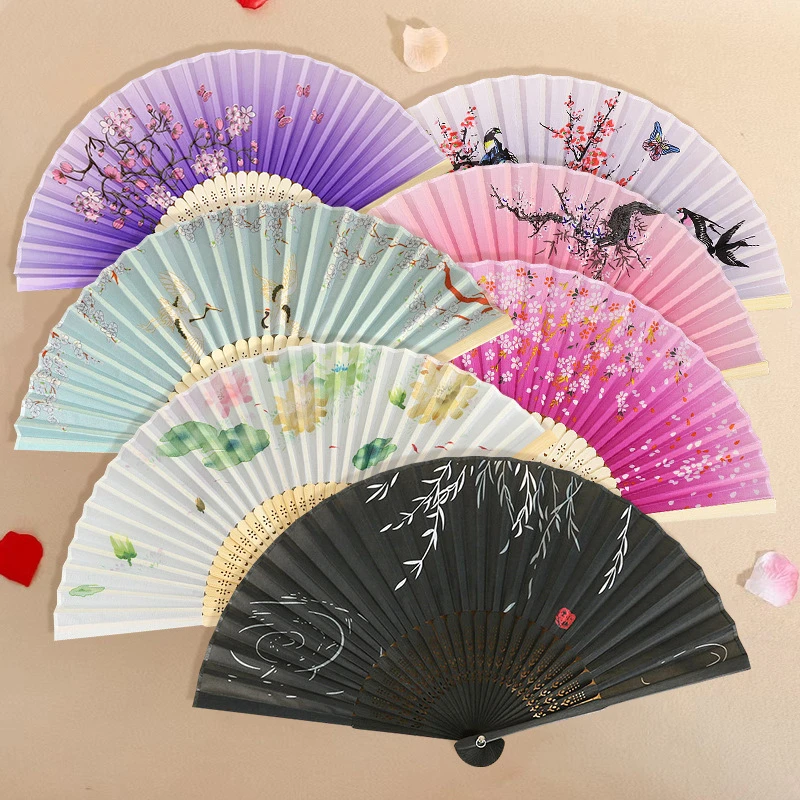 Abanico Plegable Vintage, Abanico De Mano De Bambú Chino Japonés Retro, Abanico De Baile, Decoración Del Hogar, Adornos, Regalo Artesanal — -35%, $0.27 Coupon, from $0.50 – 35% descuento – €0.50