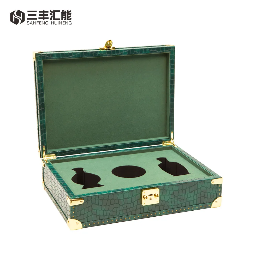 

Custom Recyclable Wooden Perfume Box PU Leather Perfume Bottle Packaging Box Luxury Wooden Gift Box