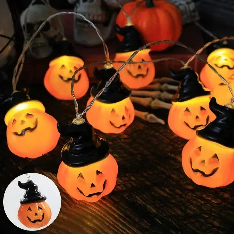 Halloween Decoration Led Light String Pumpkin Skull Head Eyeball Shaped Lamp String Trick Or Treat Lantern Horror Halloween Day