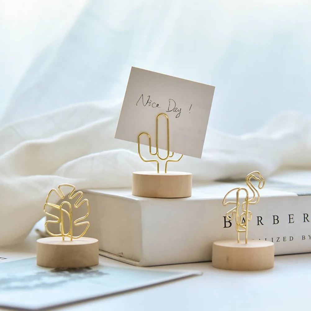 

Note Clip Photo Holder Cactus Desk Memo Stand Place Card Wedding Table Number Picture Paper Clips Storage Smooth