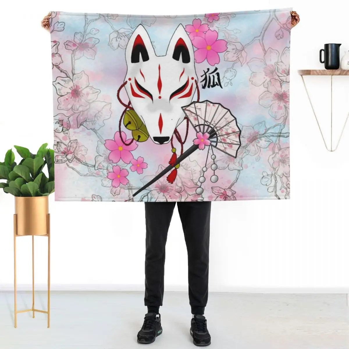 Mask of the Kitsune Throw Blanket christmas gifts Heavy Large Blankets Sofas Of Decoration Flannel Soft Blankets
