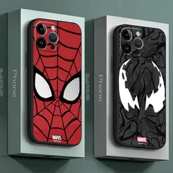 Marvel Spider Man Venom Logo Phone Case for Apple iPhone 12 Mini 8 Plus 15 Pro Max XS X 14 XR SE 13 Pro 11 Cover Black Soft Bag