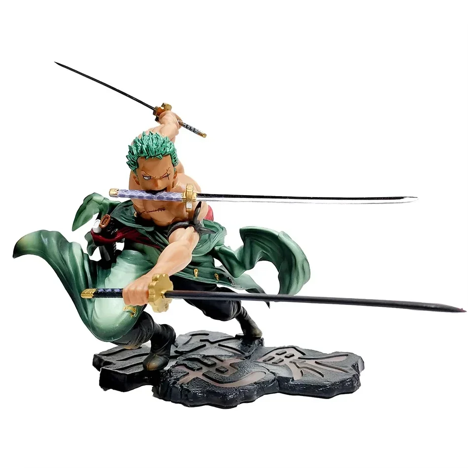 Figur Anime One Piece 10cm GK Roronoa Zoro Tiga Pedang Sa-maximum Patung Anime Manga Figur Aksi Koleksi Model Mainan Anak
