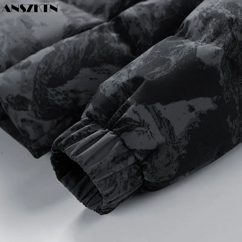 ANSZKTN Male handsome trend winter off-hat camouflage casual loose warm padded jacket padded jacket